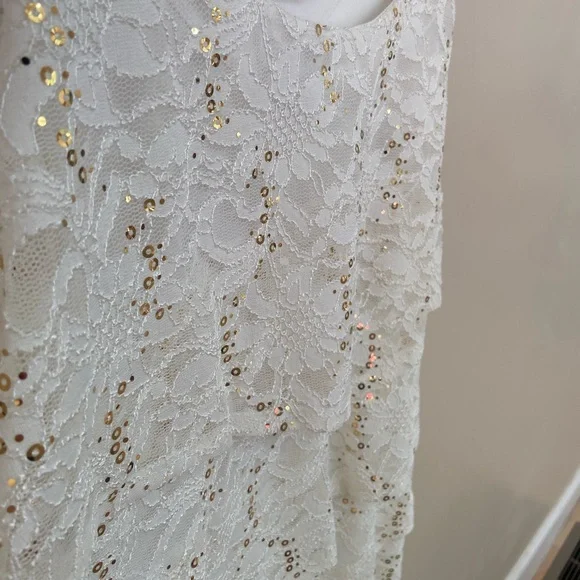 New Ronni Nicole White Tiered Ruffled Sheath Dress - Picture 6 of 8